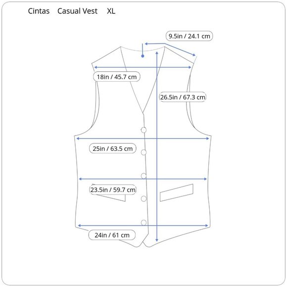 Cintas Men XL Charcoal Gray Men 2 Pocket Polyester Side Slit Suit Or Casual Vest - Picture 2 of 12